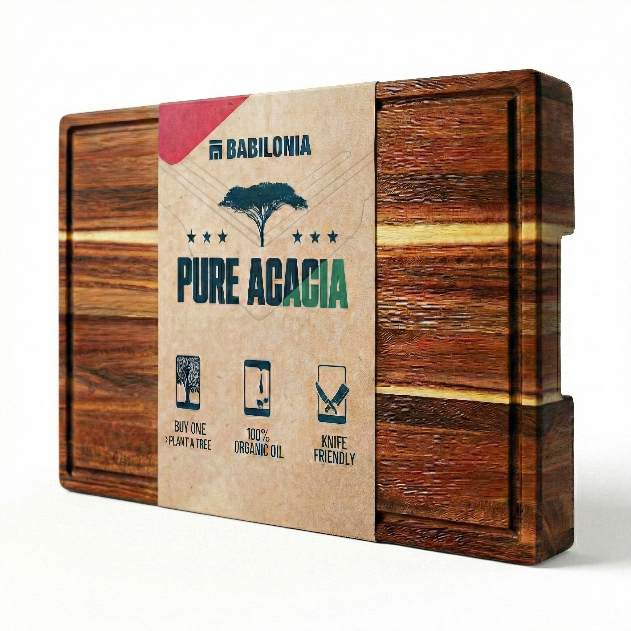 Pure Acacia Wood - Edge Grain - Oil & Plate Included – Babilonia