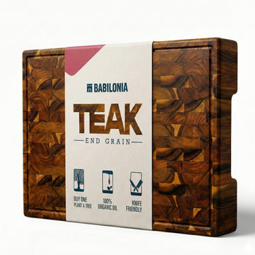 Premium Teak Wood - End Grain - Oil & Plate Included