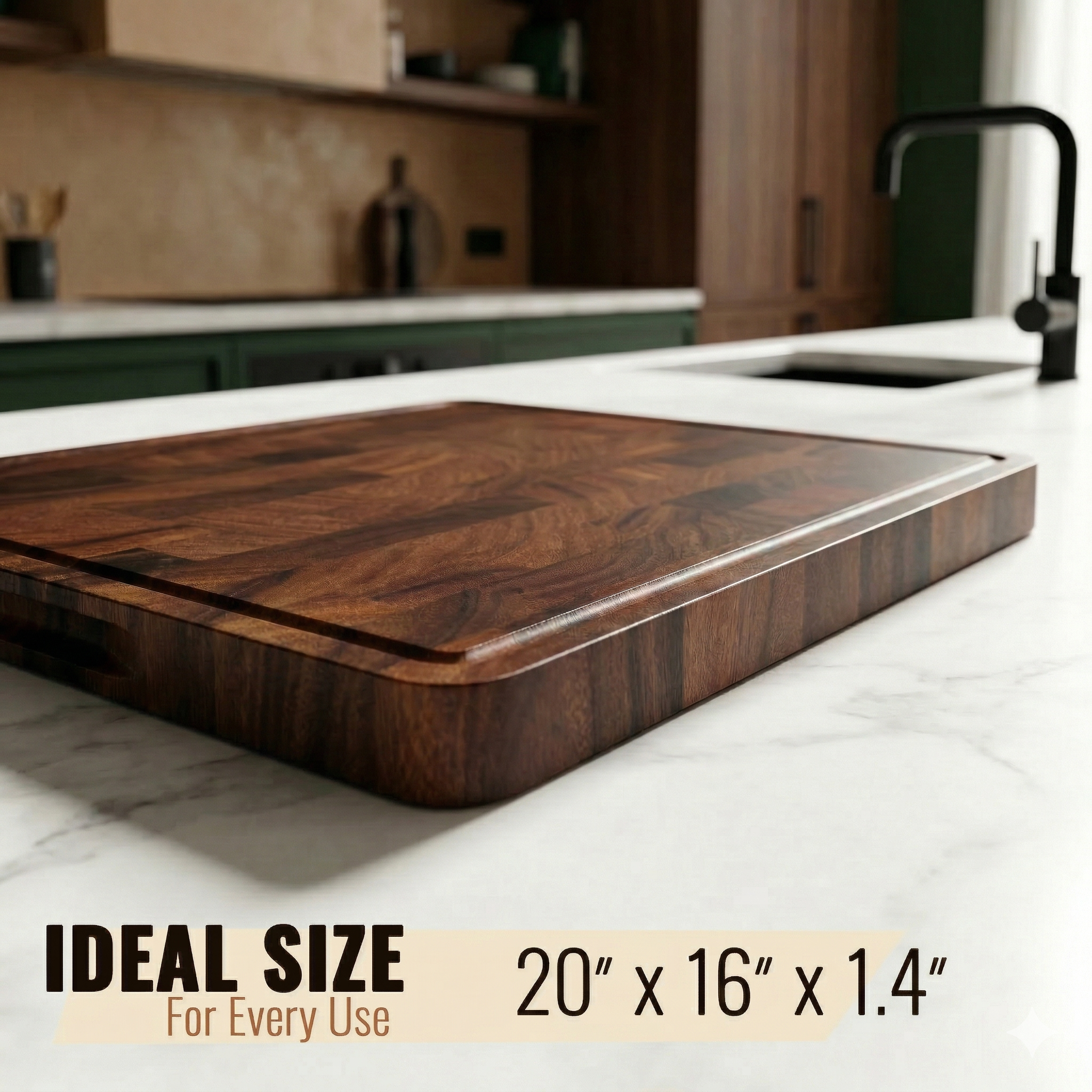 Walnut End Grain Cutting Board - Oil Bottle Included