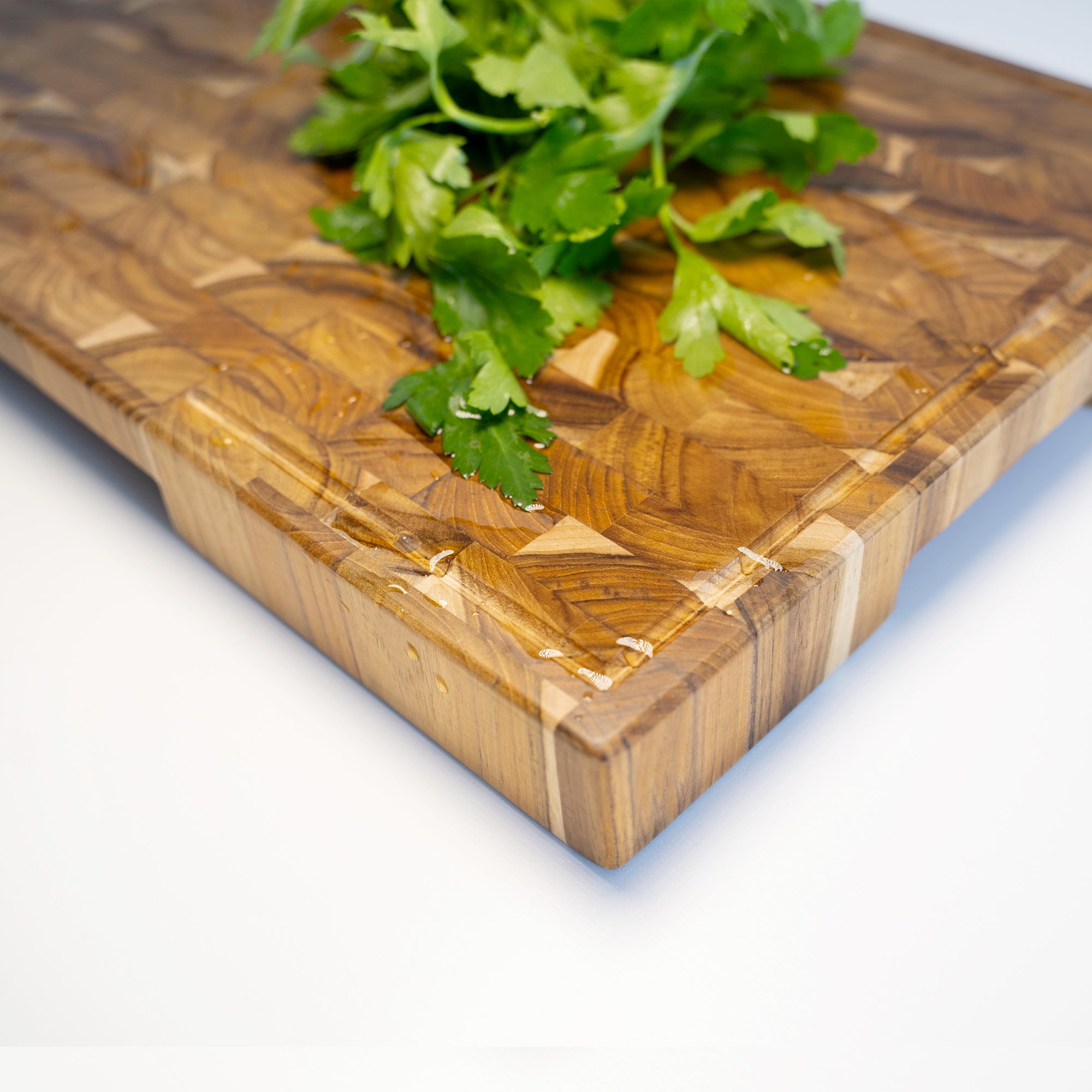 Premium Teak Wood - End Grain - Oil & Plate Included