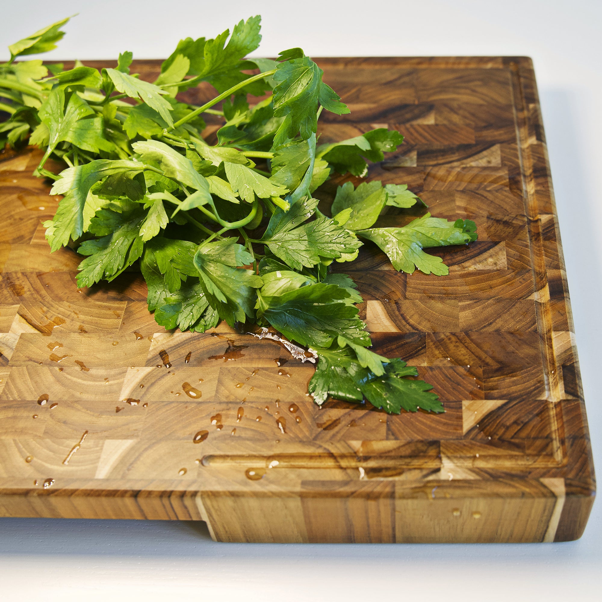 Premium Teak Wood - End Grain - Oil & Plate Included
