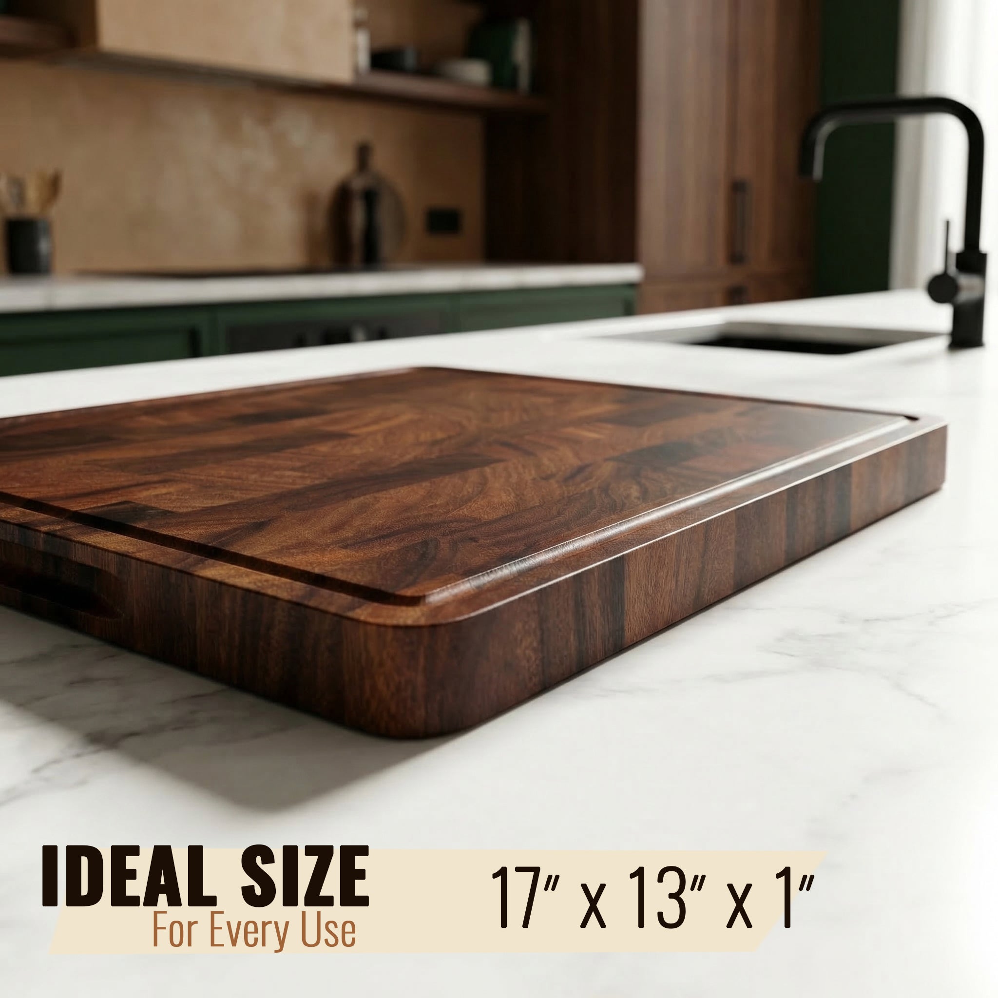 Walnut End Grain Cutting Board - Oil Bottle Included
