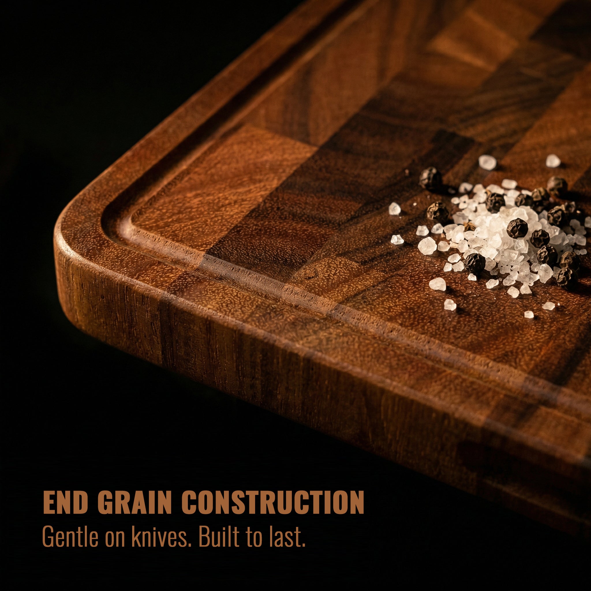 Walnut End Grain Cutting Board - Oil Bottle Included