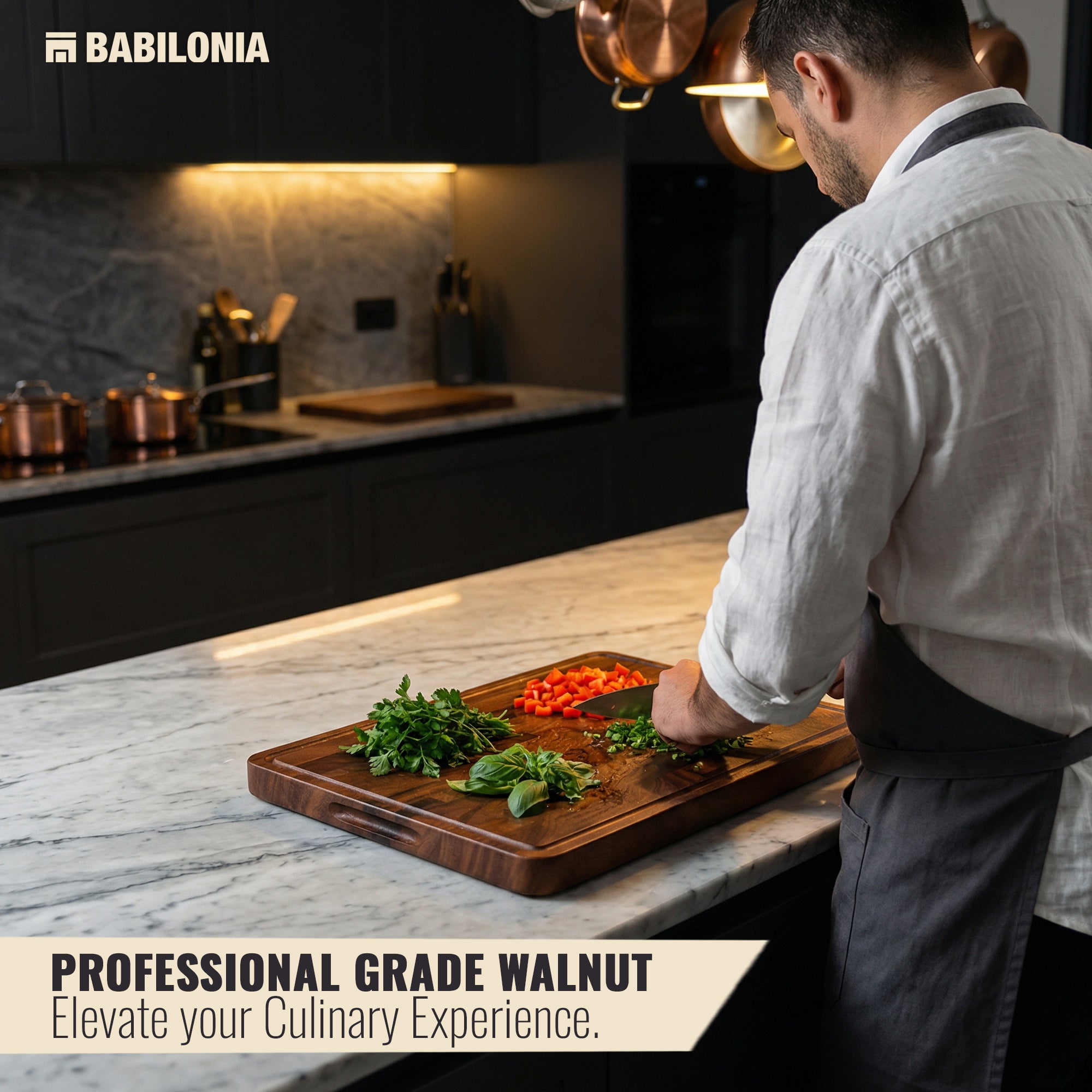Walnut End Grain Cutting Board - Oil Bottle Included