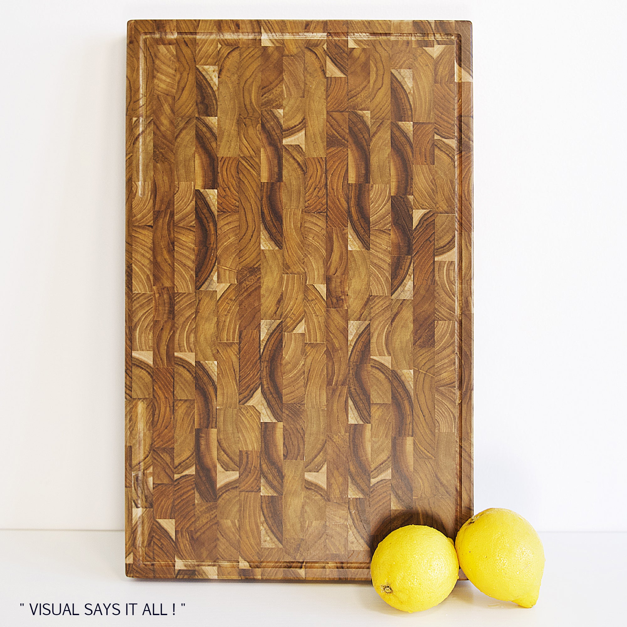 Premium Teak Wood - End Grain - Oil & Plate Included